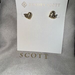 Kendra Scott Gold Heart Stud Earrings